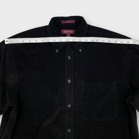 VTG Nordstrom Shirt Mens Medium Nautical Velour Corduroy Relaxed Black Sailing - Picture 11 of 14